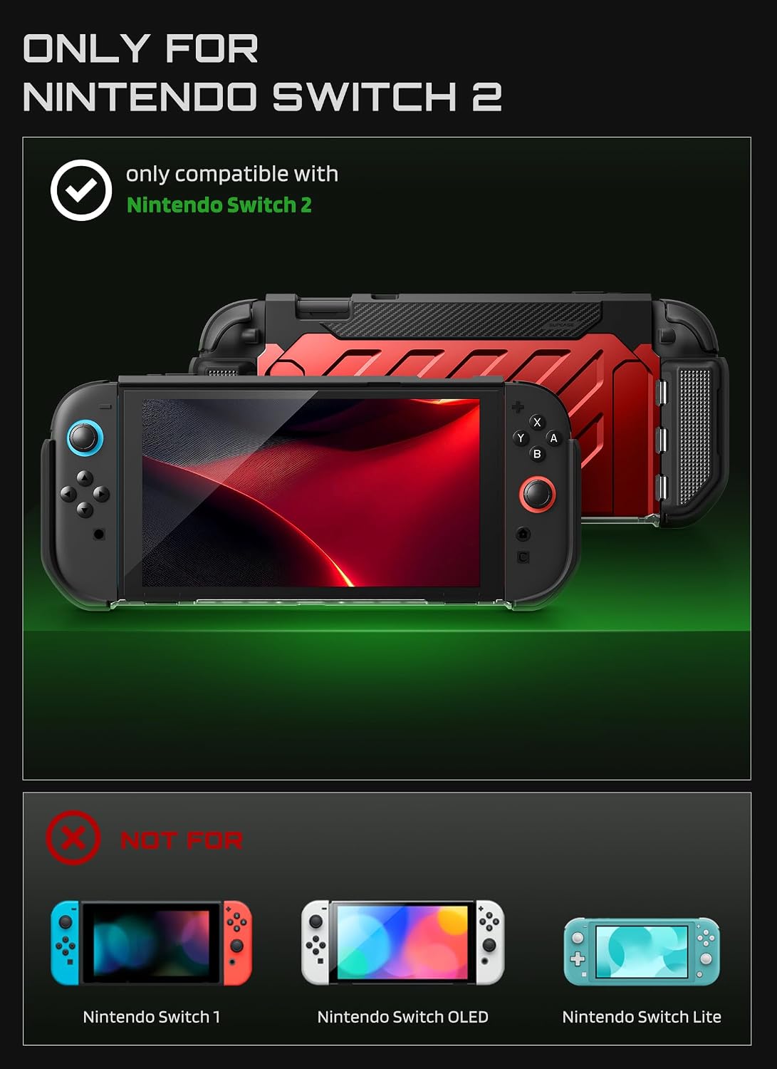 Thumbnail 1 de SUPCASE SUP-Switch2025-UBPro Nintendo Switch 2 Case, Red Hard Shell