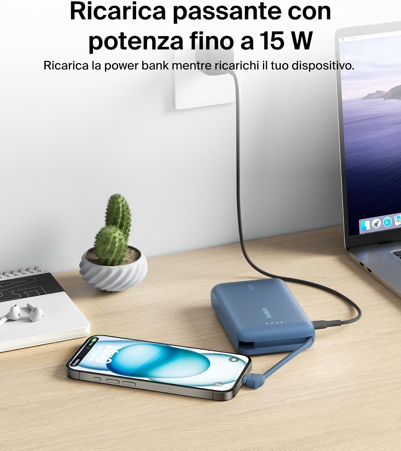 Thumbnail 6 de Belkin BoostCharge power bank 10.000 mAh con cavo integrato e PD 20 W