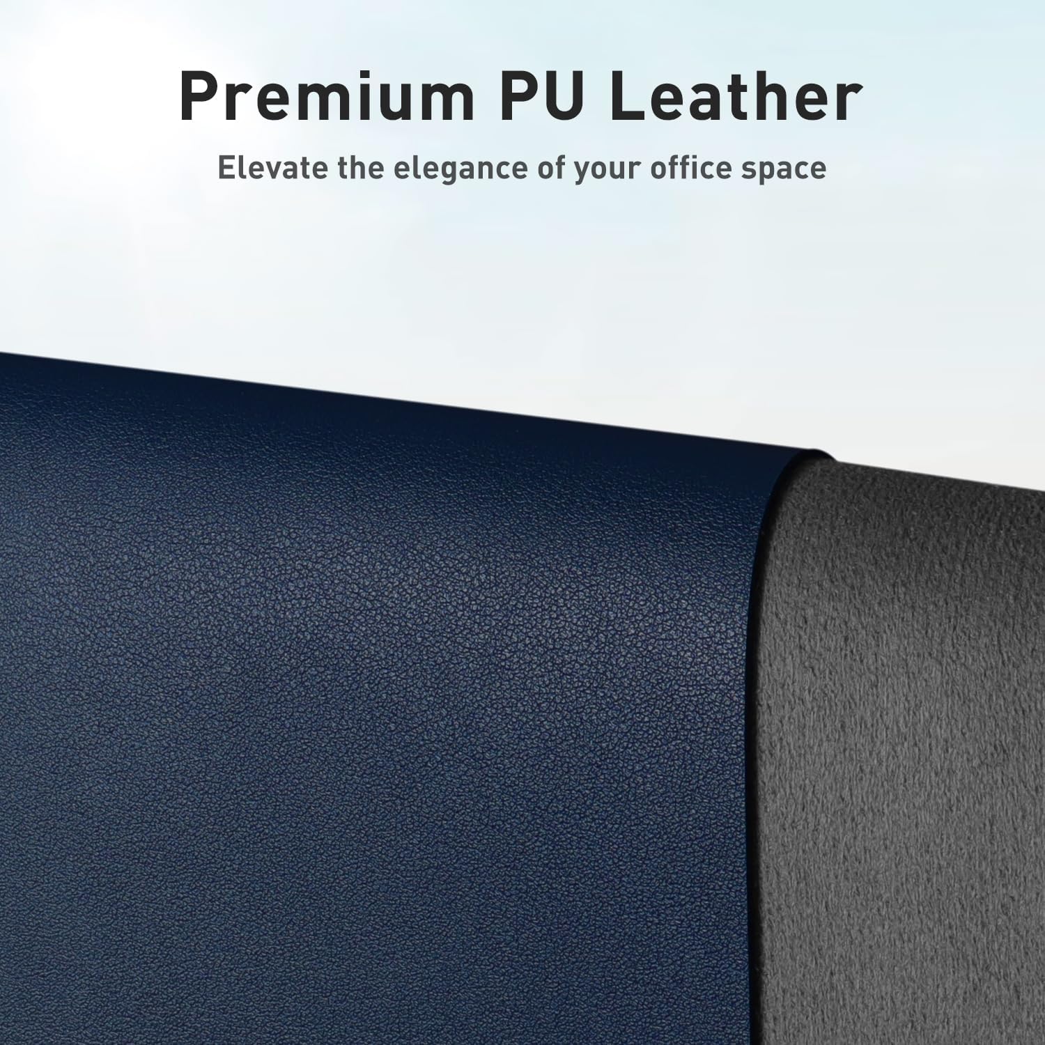 Detalle de Aothia Office Mat Desk Protector (80x40cm) with Non-Slip PU Leather Surface, Dark Blue