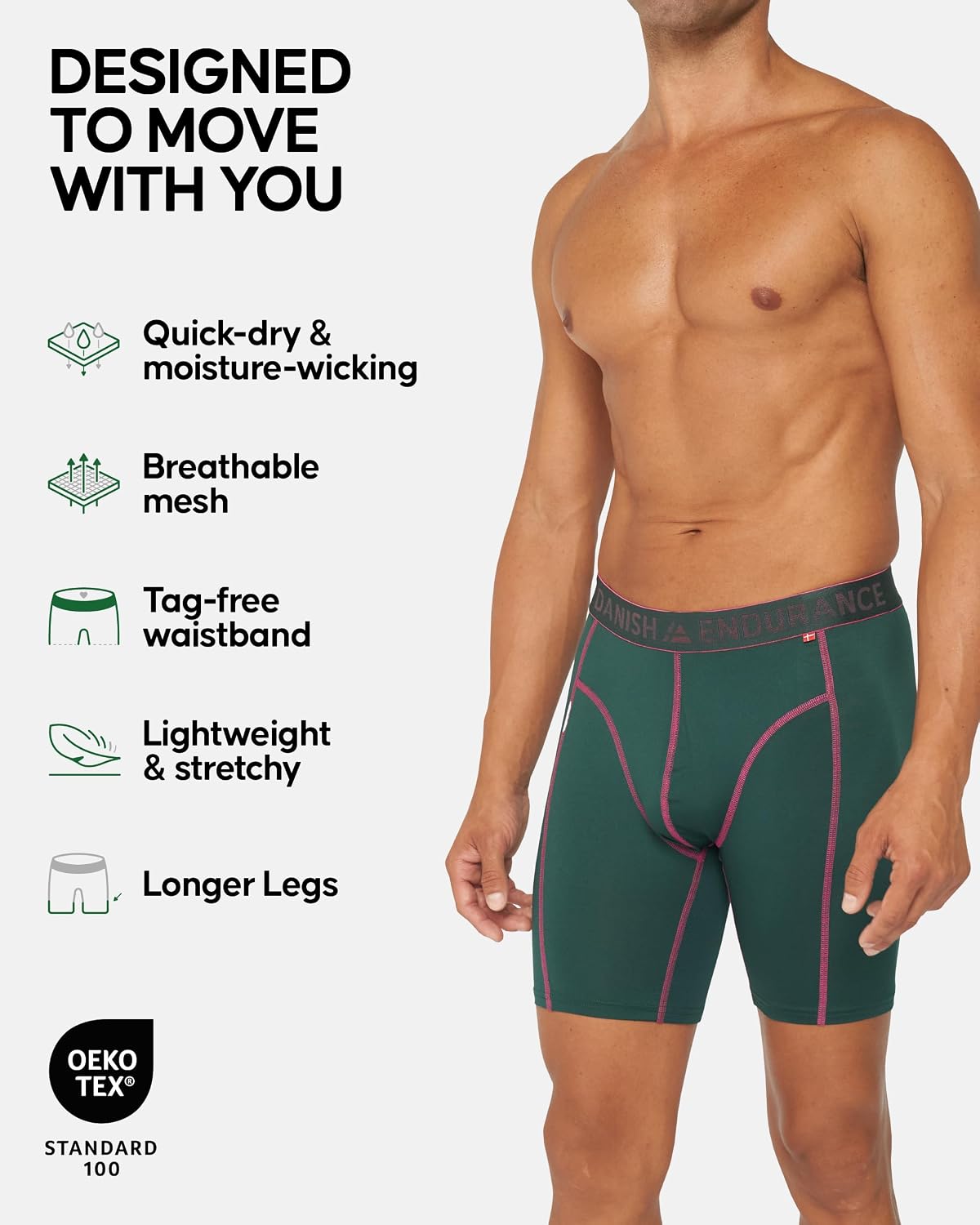 Detalle 2 de Danish Endurance Mens boxers 3 pack
