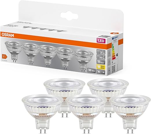 Detalle de OSRAM LED MR16 - 5 bombillas 3.8W blanco cálido 🌟