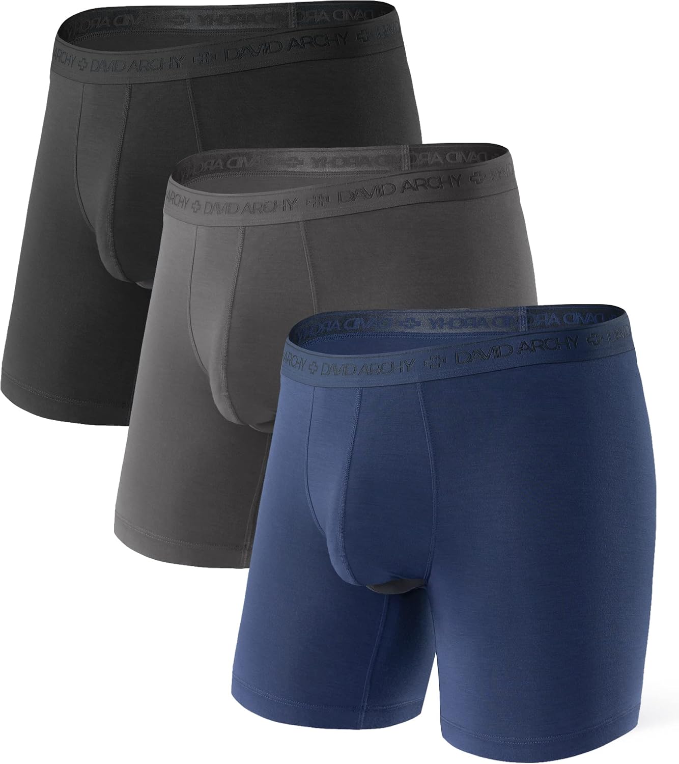 Detalle de DAVID ARCHY Modal Boxer Briefs with Dual Pouch, Stretch Fabric and Fly