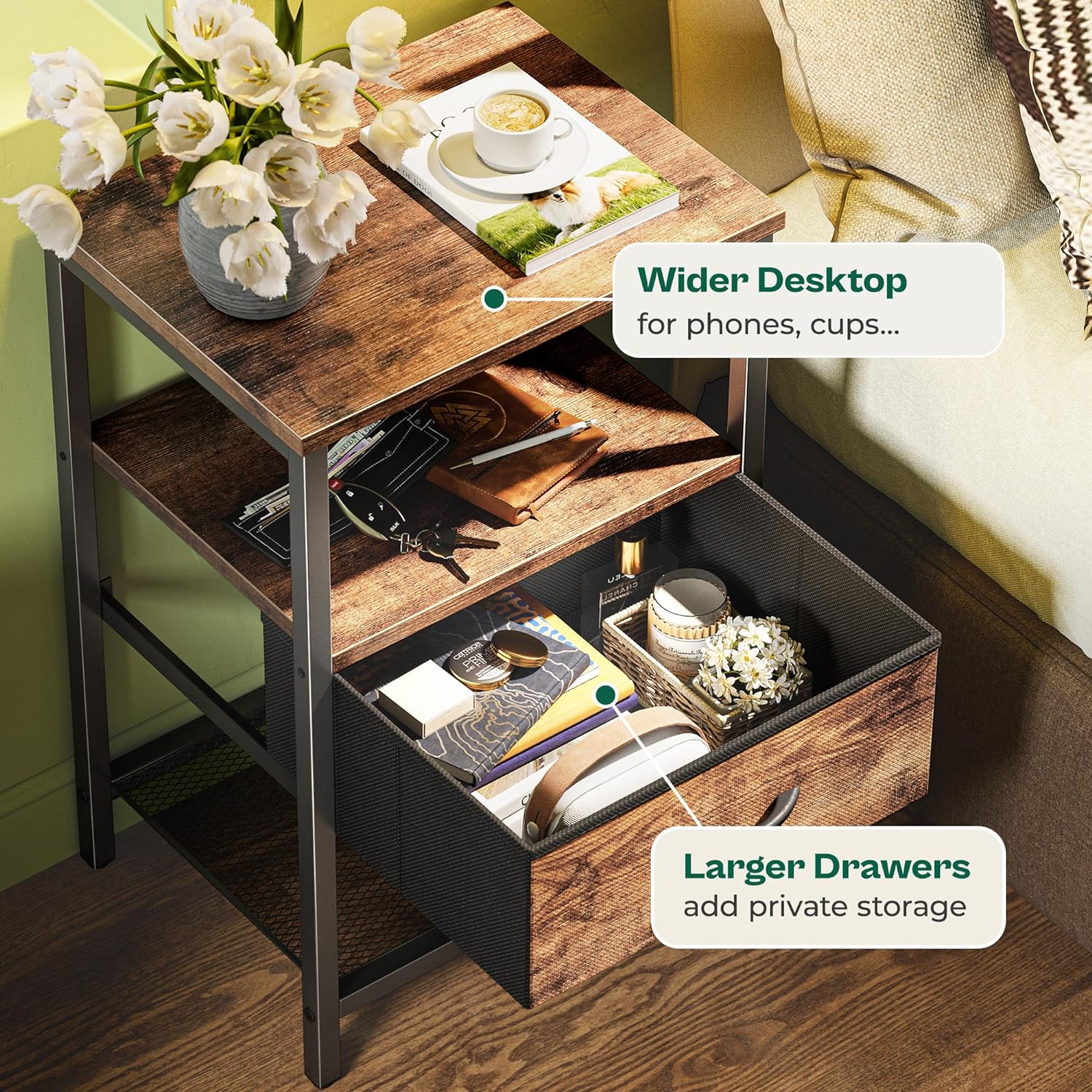Thumbnail 5 de Huuger Nightstand Set of 2