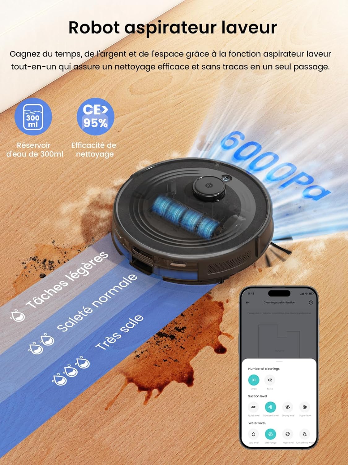 Thumbnail 1 de Lefant M2 Pro Robot Aspirateur Laveur 6000 Pa avec station d’autovandage et navigation laser dToF 3D