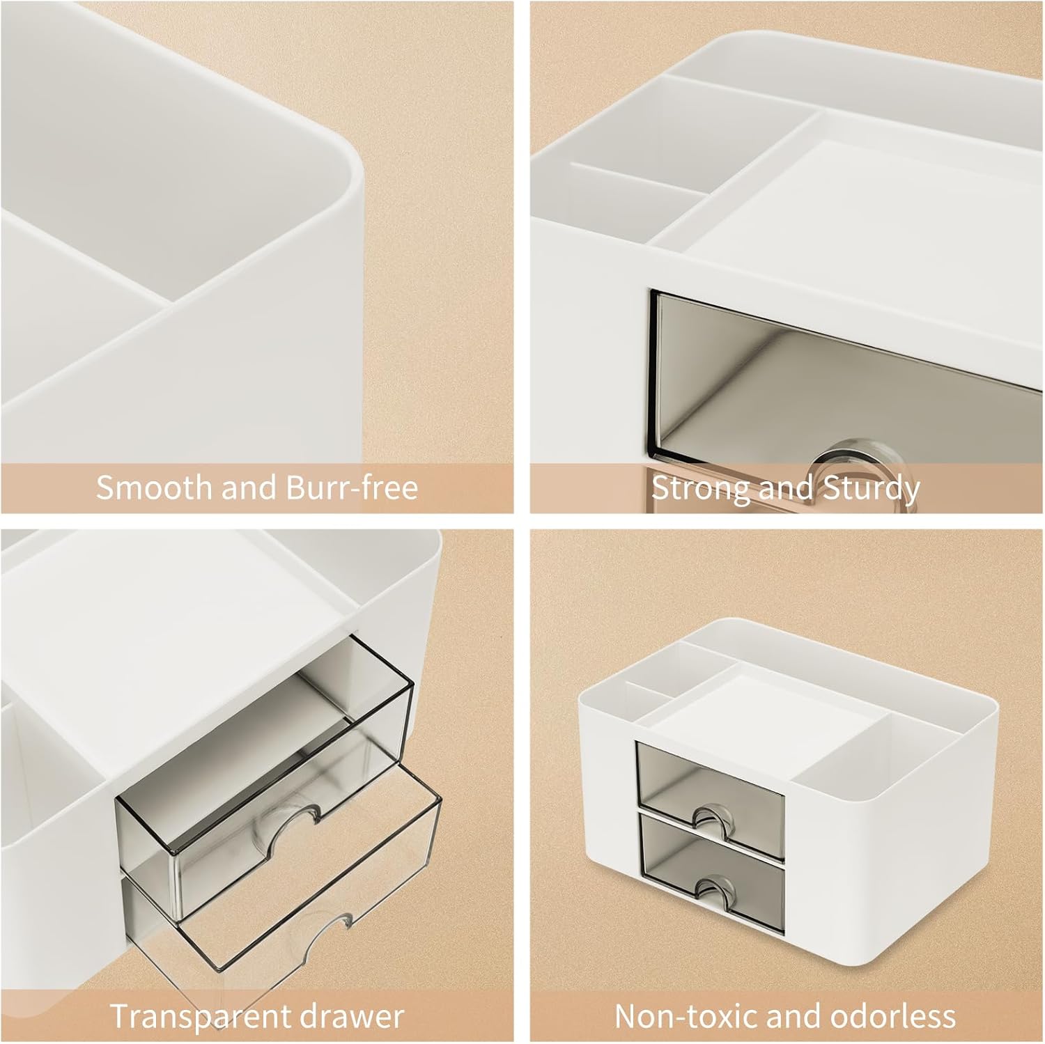 Thumbnail 3 de RISEMART Desk Organiser with 2 Drawers