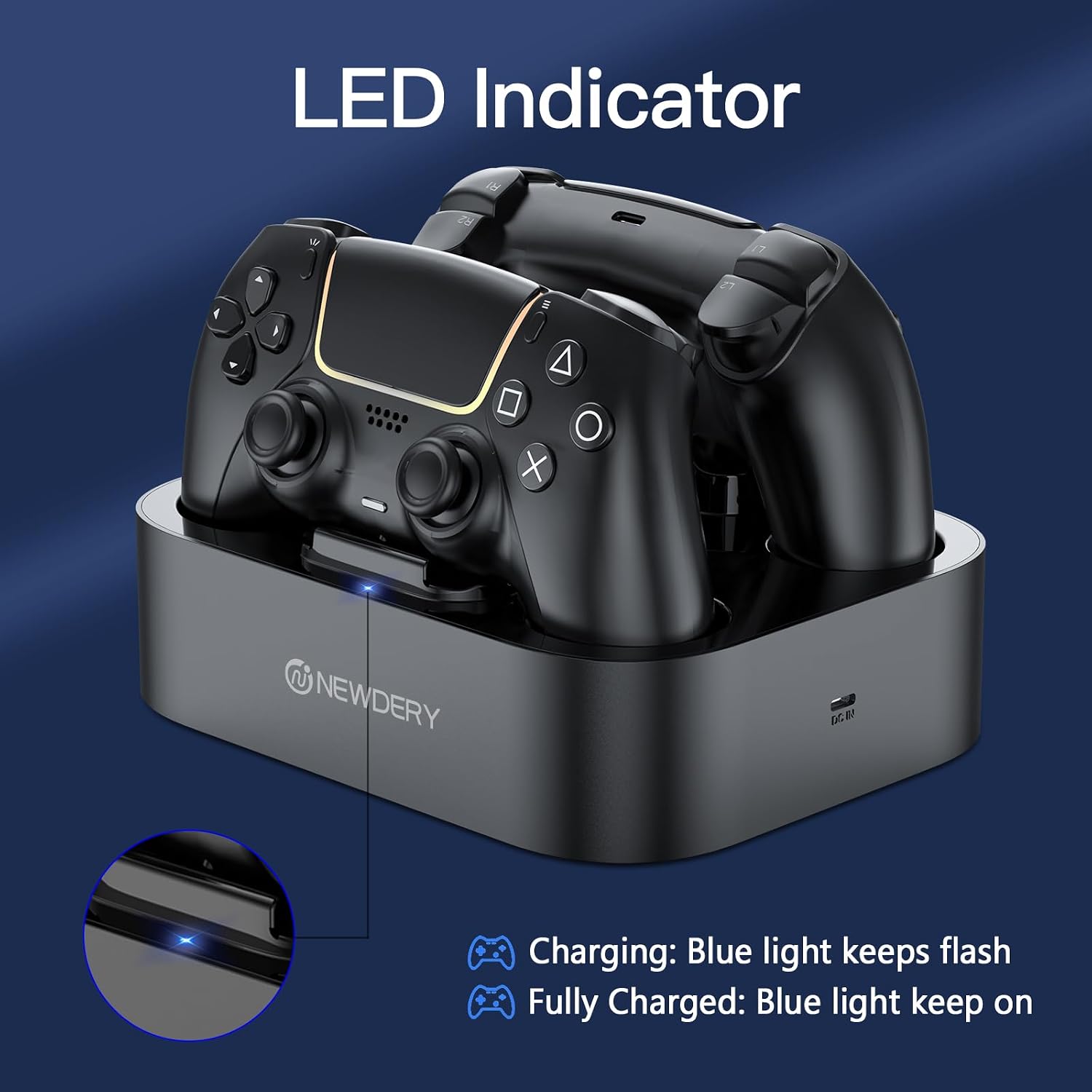Thumbnail 5 de NEWDERY PS5 Controller Charger Station 2m