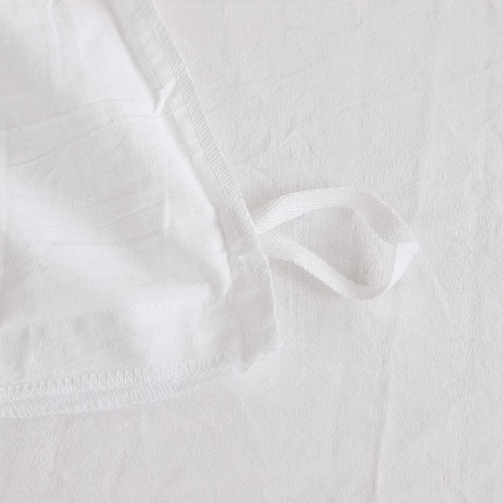 Thumbnail 5 de FACE TWO FACE Bedding King Duvet Cover Set in 100% Washed Cotton (White)