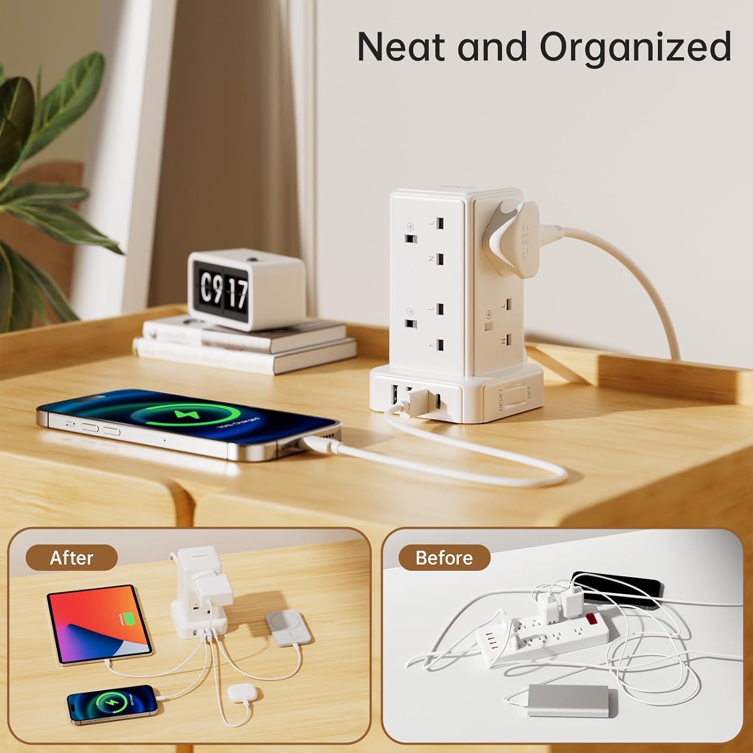 Thumbnail 6 de Tower Extension Lead 8‑Way with 4 USB 3250W