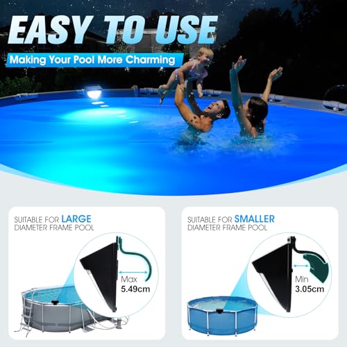 Detalle de PoolLeader 2026 Luces Piscina Solares: Iluminación LED multicolor para piscinas elevadas