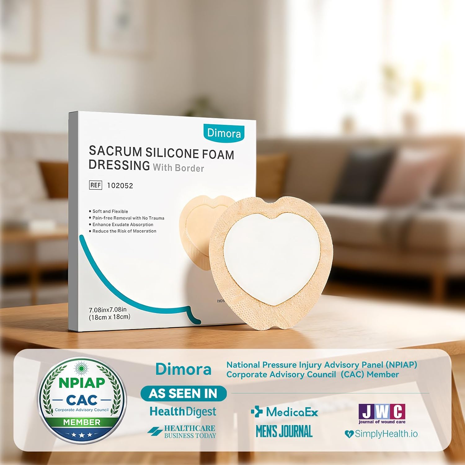 Thumbnail 2 de Dimora Foam Silicone Border Dressing 7.08×7.08 in