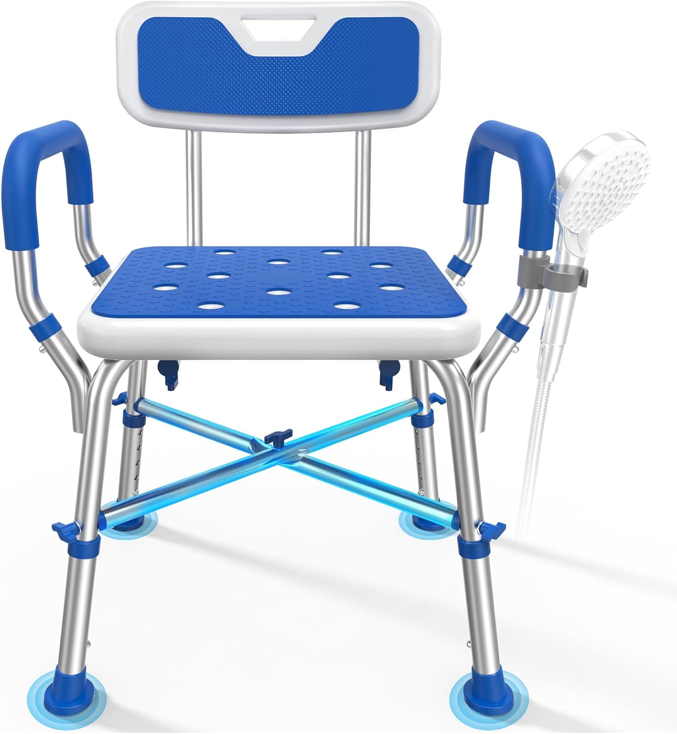 Detalle de Loyoda Shower Chair for Inside Shower – Heavy-Duty, Height-Adjustable, 500lb Capacity