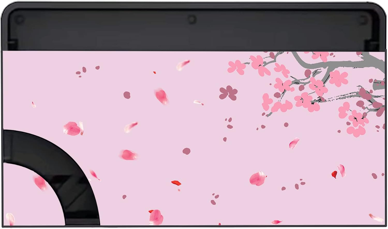 Detalle de PlayVital Full Set Protective Stickers for Nintendo Switch OLED (Pink Cherry Blossom)