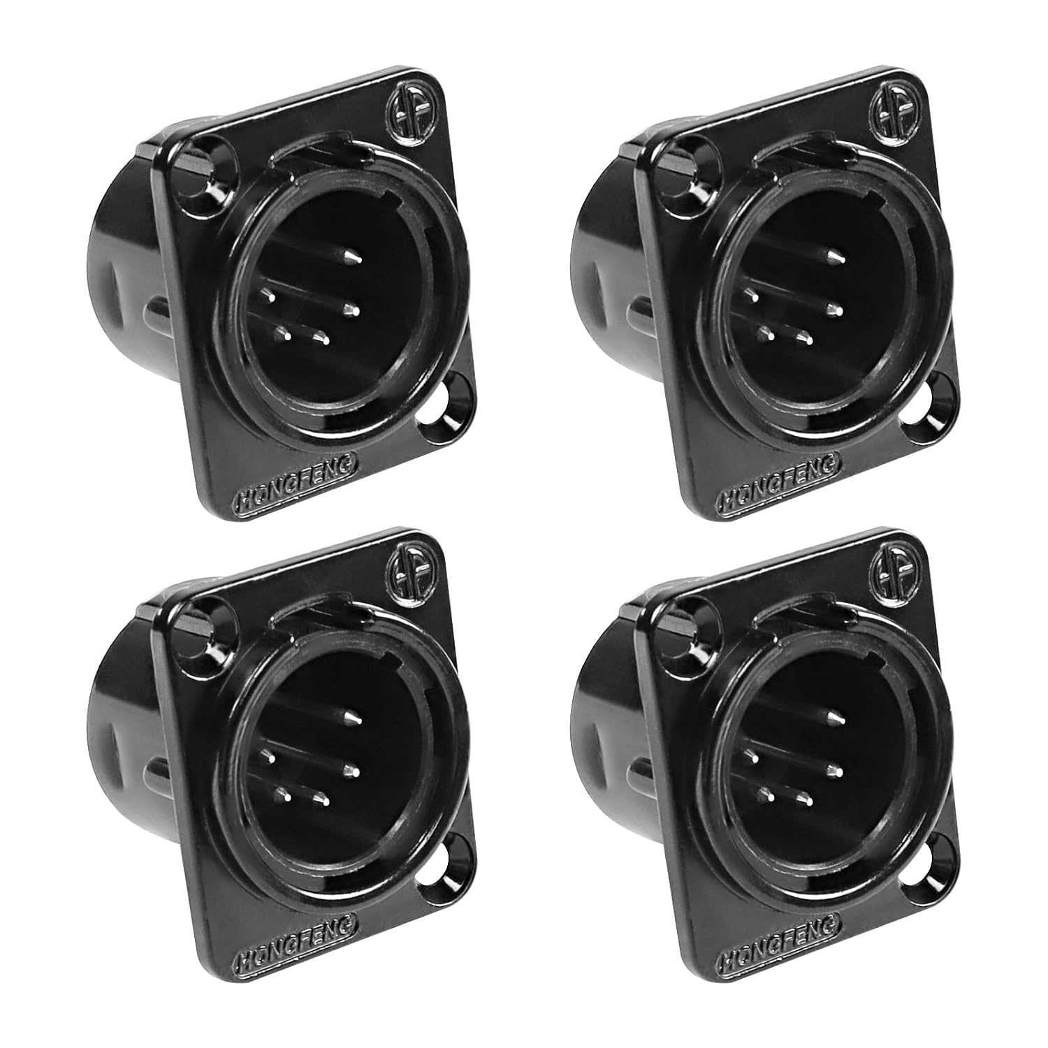 Detalle de XMSJSIY 5 Pin XLR Panel Mount Connector – 4-Pack