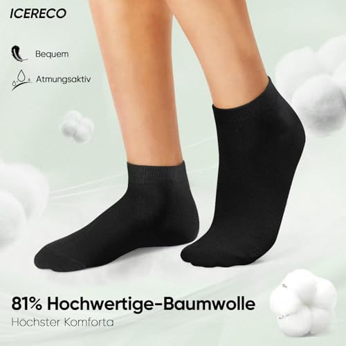 Thumbnail 2 de IceReco 10 Paia Calze Uomo Donna Corte Calzini Cotone Nero – Comfort, Vestibilità e Prestazioni