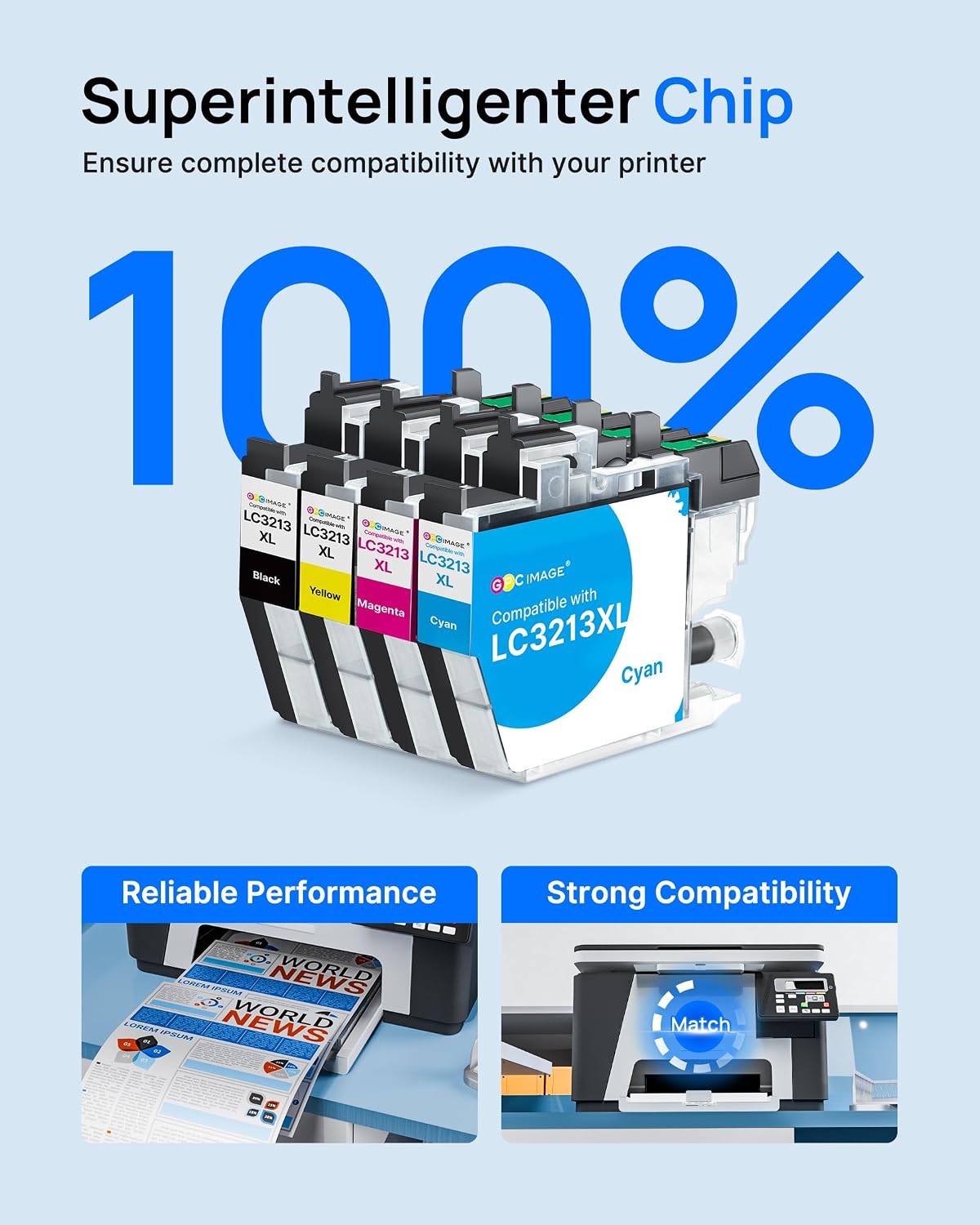 Thumbnail 5 de GPC Image LC3213 ink cartridges (compatible set for Brother) – BK/C/M/Y, 4 pack