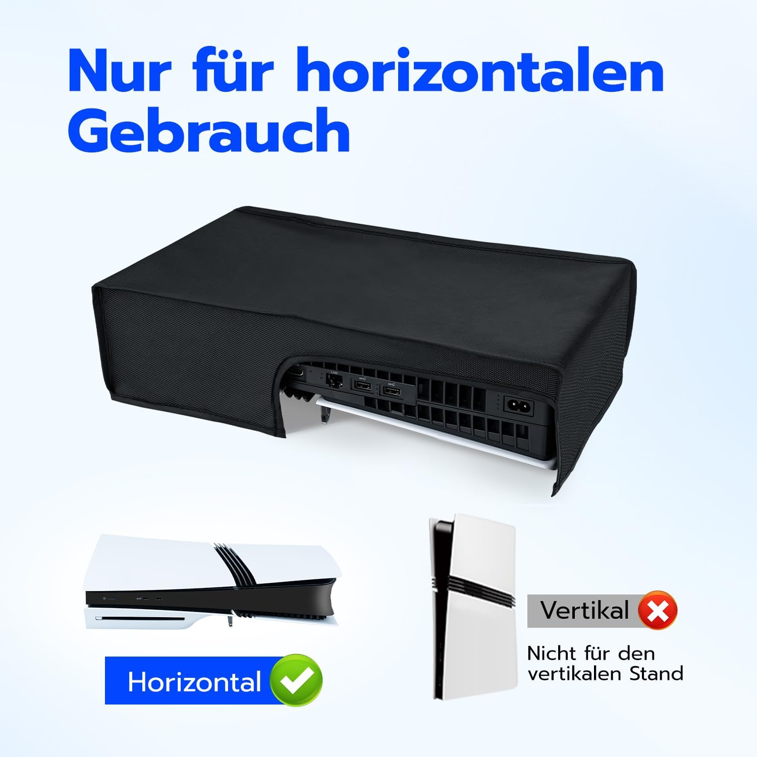 Thumbnail 3 de Tolesum Staubschutzhülle für PS5 Pro – horizontale Hülle aus Oxford-Nylon, spritzwasserdicht