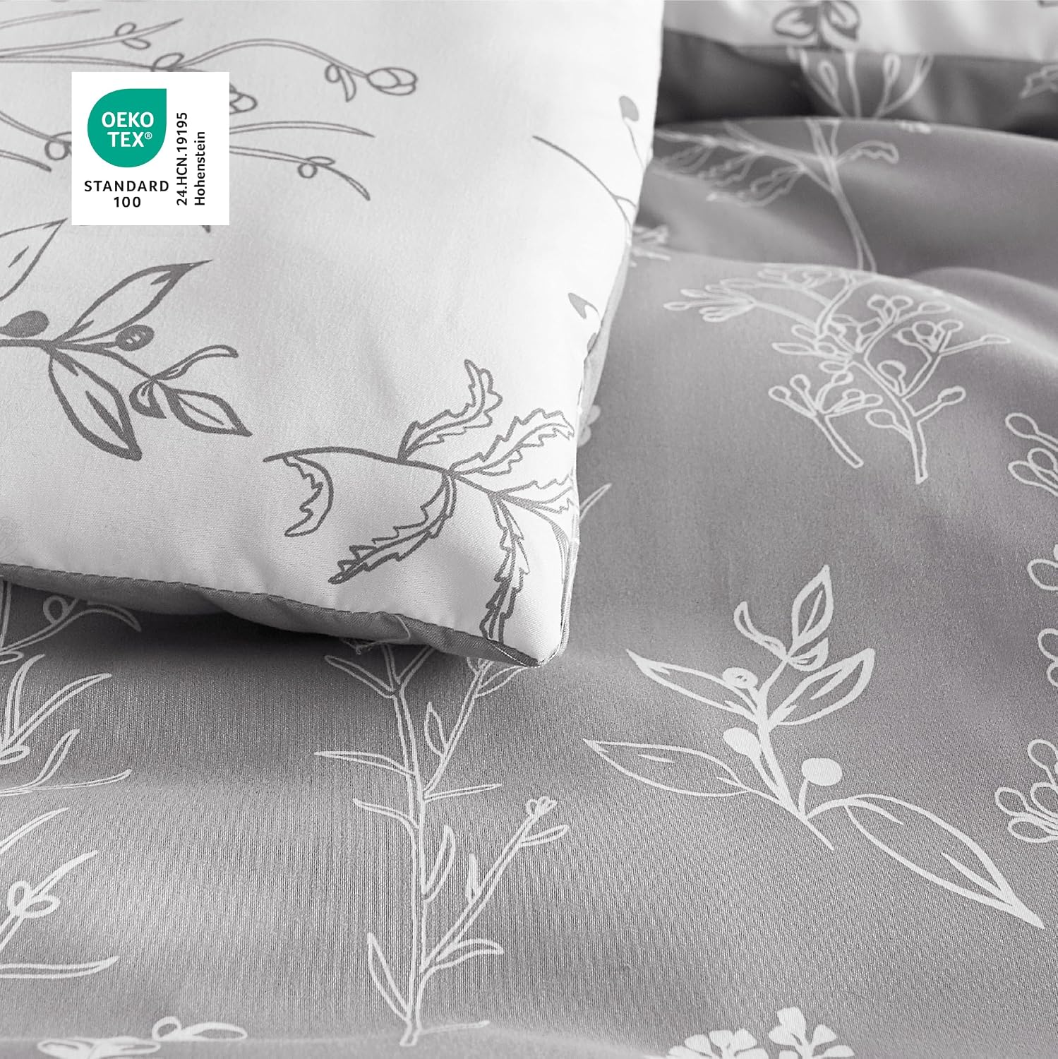 Detalle de Bedsure Bettdecke 135x200 + Kissenbezug 80x80 – Beidseitig nutzbares 2-teiliges Bettdecken-Set, OEKO-TEX zertifiziert, waschbar