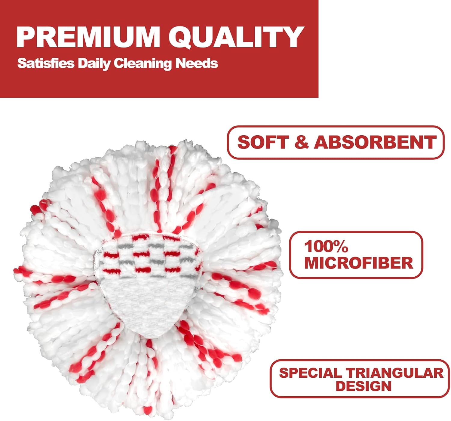Thumbnail 3 de [2026 New Version] Mop Head Replacement — 3 Pack Spin Mop Heads for Easy Wring 1-Tank System