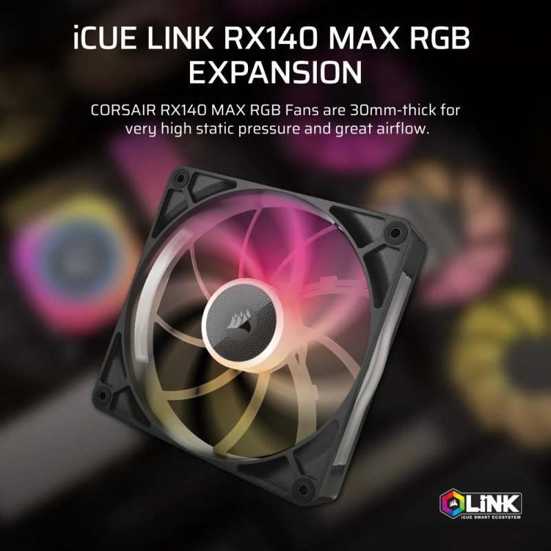 Thumbnail 3 de Corsair iCUE LINK RX140 MAX RGB ventilador PWM 140 mm