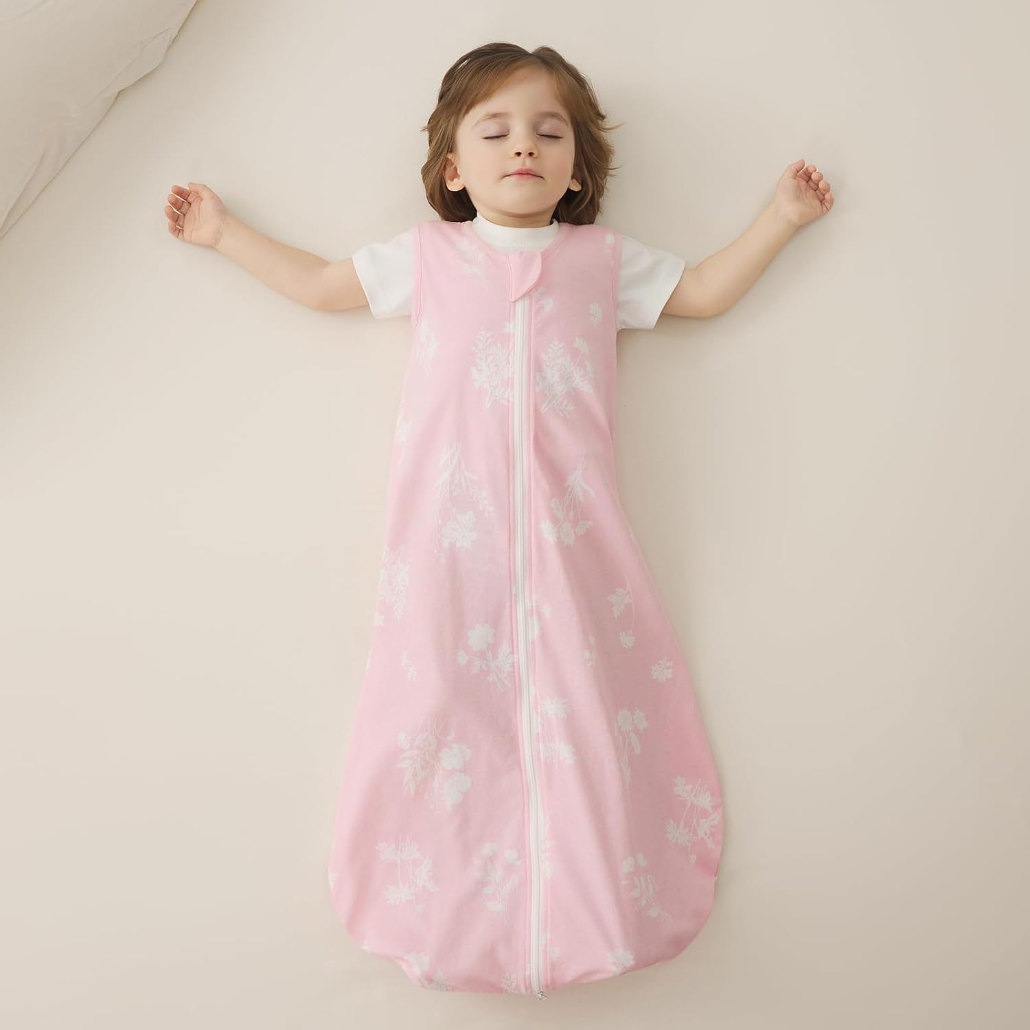 Thumbnail 6 de Duomiaomiao 2er Pack Baby Schlafsack (0,5 Tog) – Ganzjahres, Baumwolle, Blumen Rosa/L