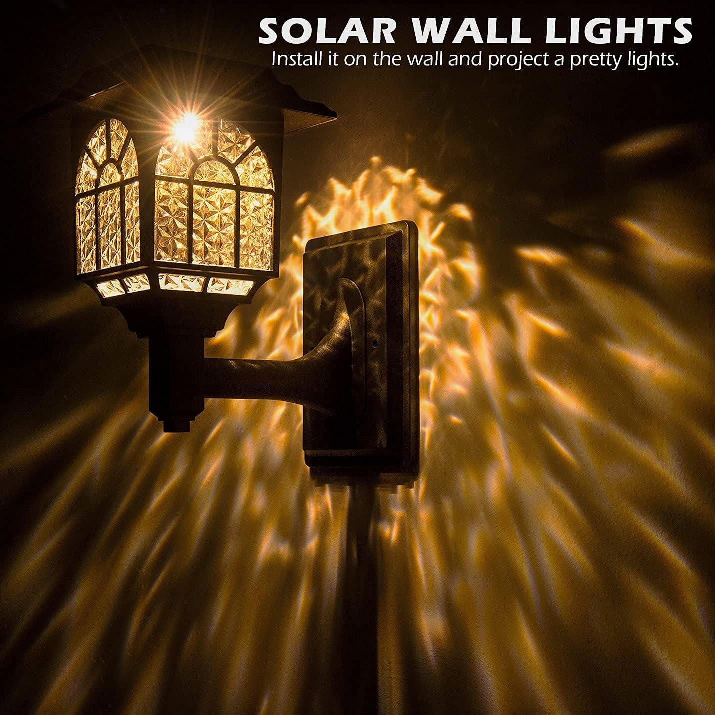 Thumbnail 1 de LeiDrail Solar Fence Lights: 2-Pack Warm White LED Outdoor Wall Lights for Zodiac-like Garden Ambience