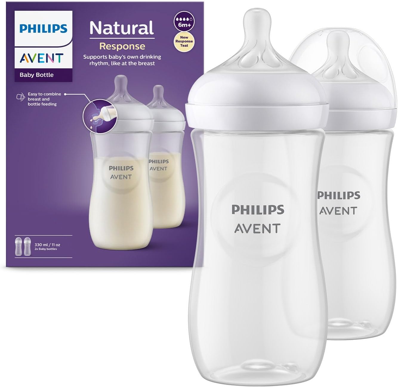 Detalle de Philips Avent Natural Response哺乳びん BPAフリー・広口設計・食洗機対応