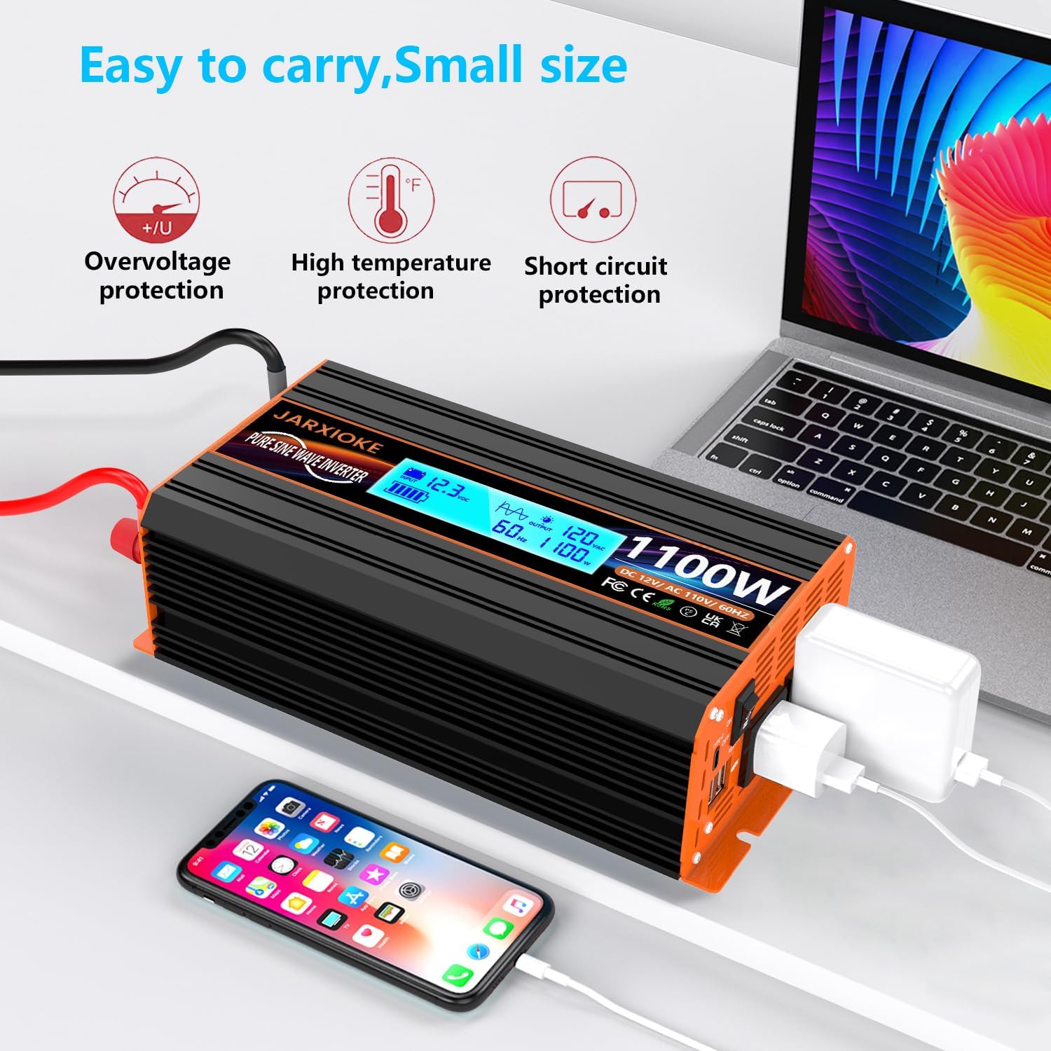 Detalle 2 de JARXIOKE 1100W Pure Sine Wave inverter