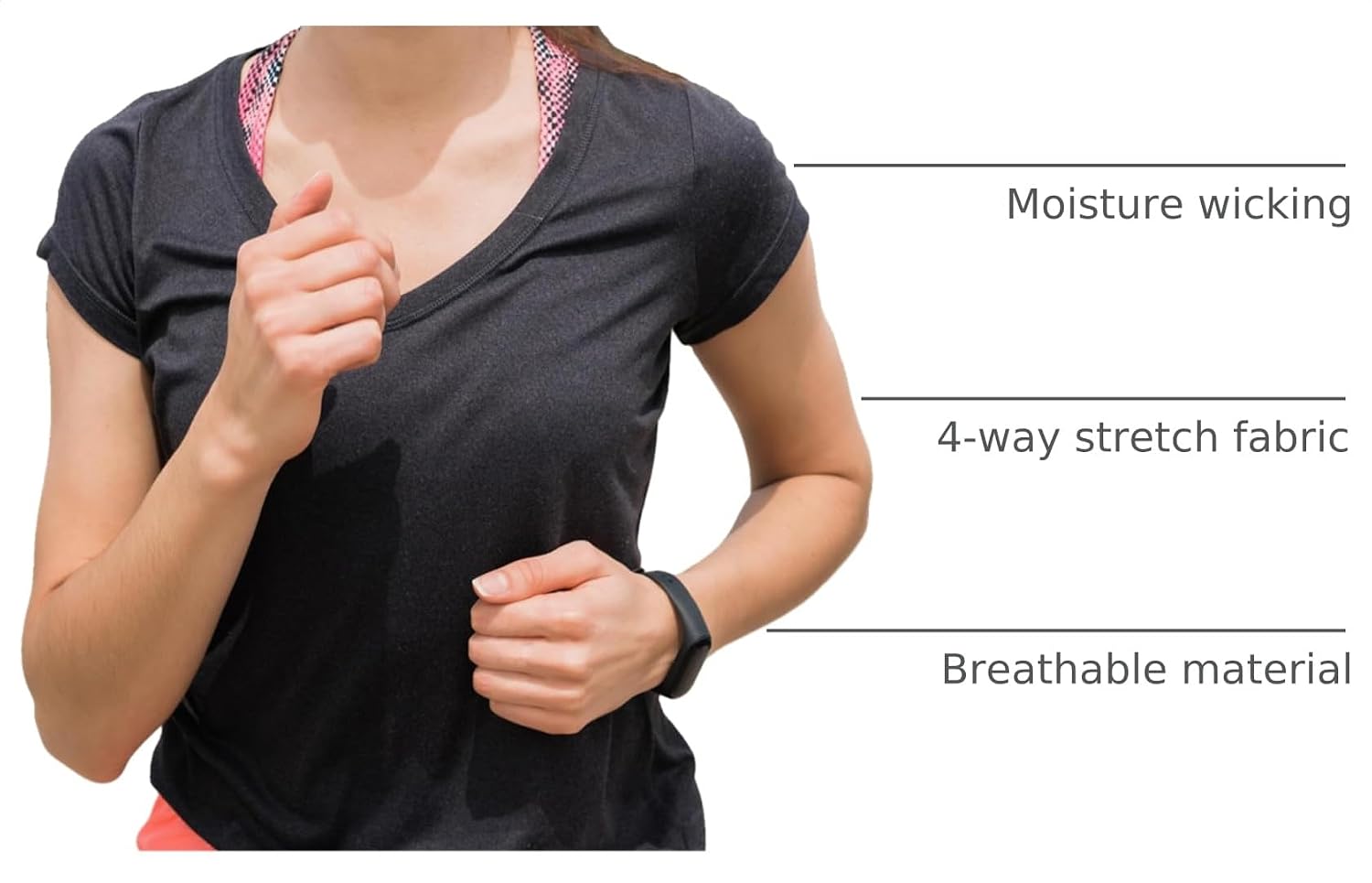 Detalle 2 de CE' CERDR Women's Workout Shirts, V-Neck