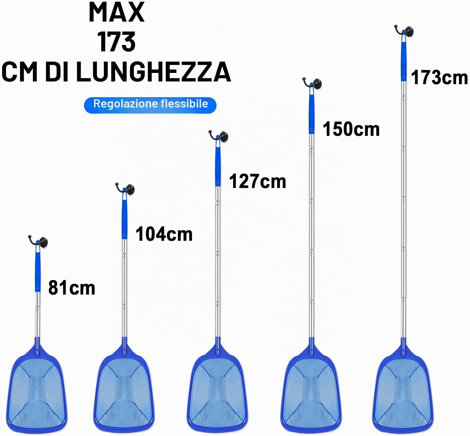 Thumbnail 1 de KGC Retino per Piscina con Manico 31,7"–5,7 ft | Retino Ultra Fine per Piscine, Vasche Idromassaggio e Laghetti
