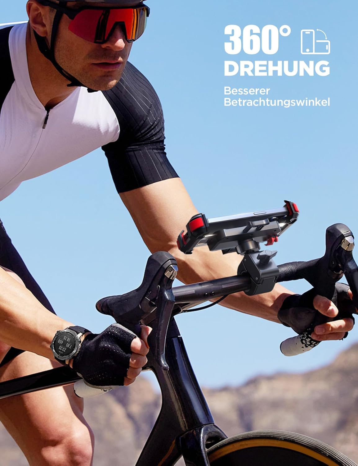 Thumbnail 2 de JOYROOM Handyhalterung Fahrrad 160 km/h rot