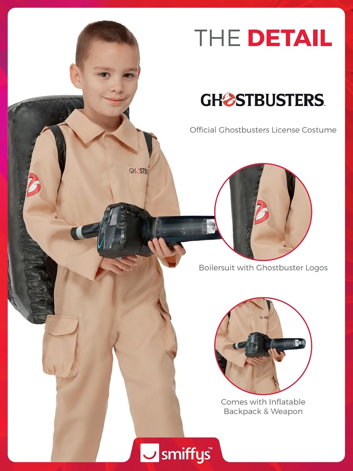 Detalle de SMIFFYS Costume Ghostbusters bambino ðŸŽ