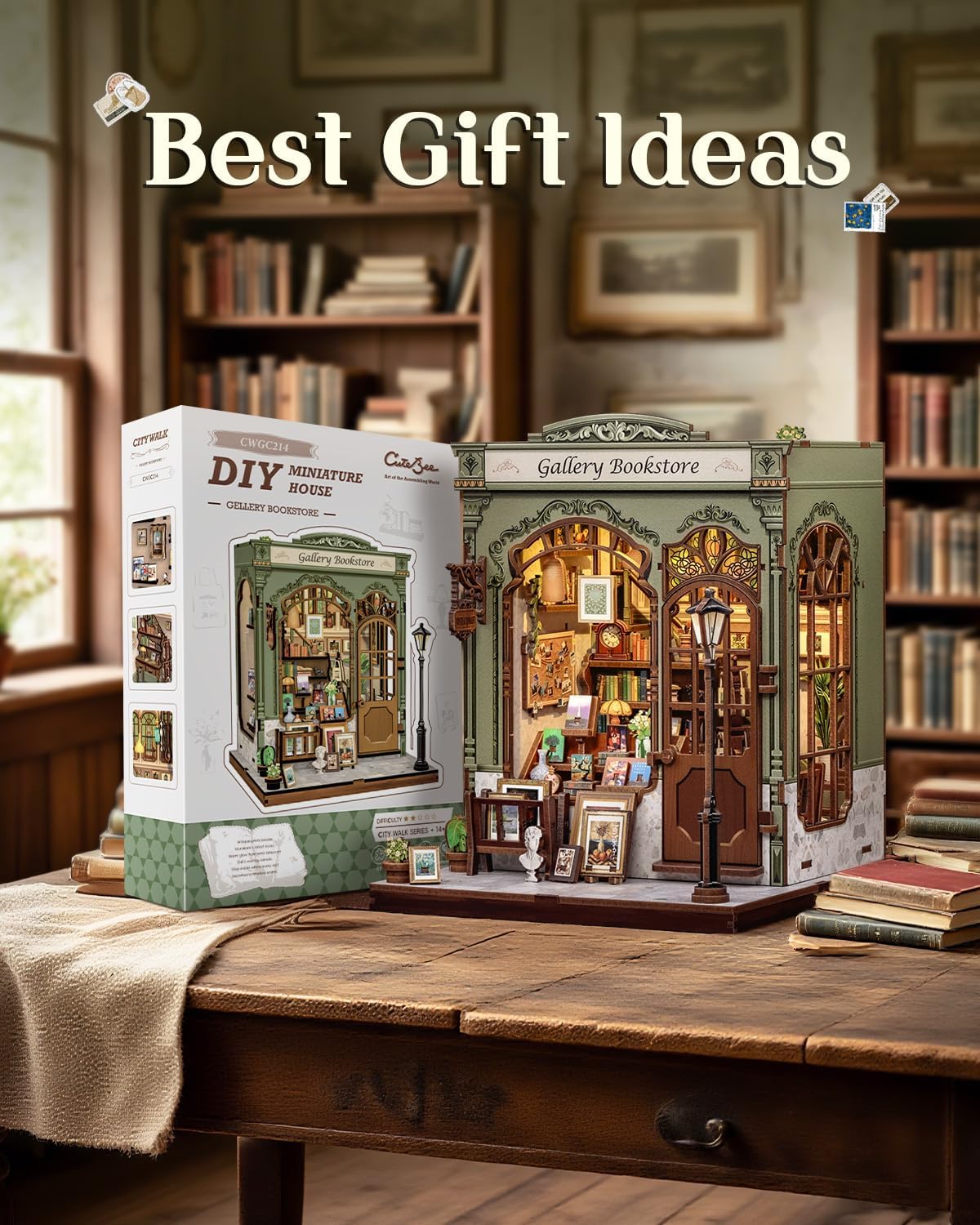 Detalle de CUTEBEE Book Nook DIY bookend kit