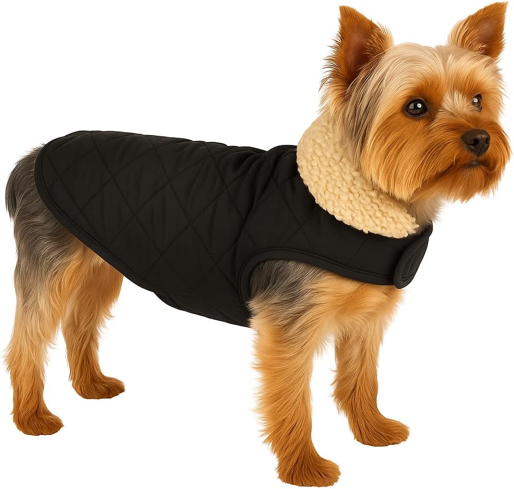 Detalle de Flamingo Hundemantel Bonnie – Schwarz, Premium Line, A 30 cm | B 31–32 cm | C 46–49 cm