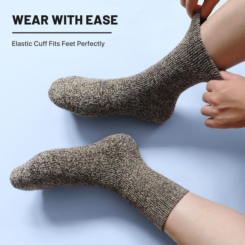 Detalle 2 de SIMIYA sc10 Merino Wool Socks, Extra-Thick Cushioned Crew, 5 Pairs