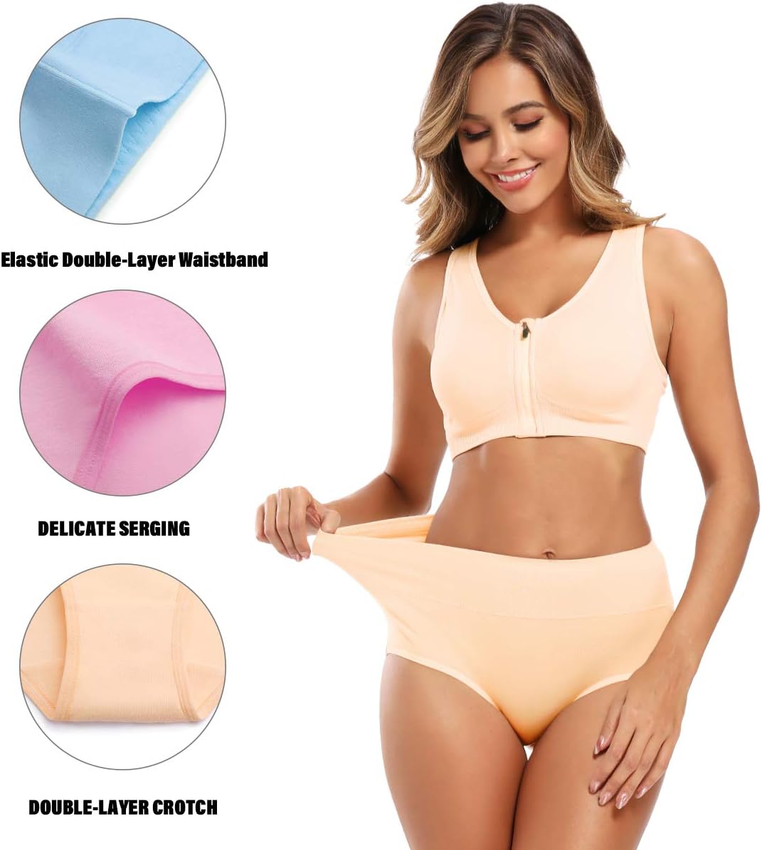 Thumbnail 2 de Molasus Women’s High-Waisted Cotton Underwear (Full Coverage, Regular & Plus Sizes)
