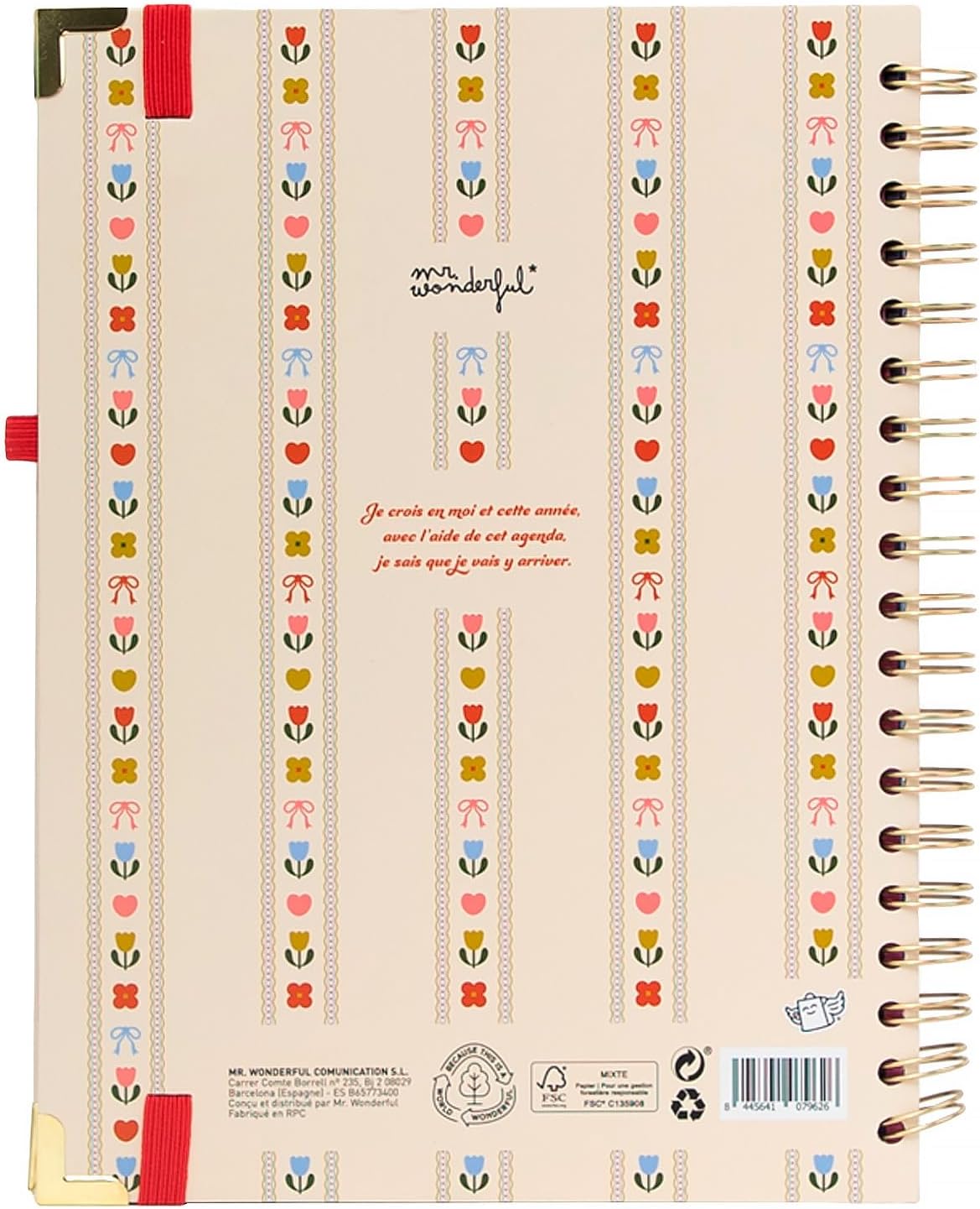 Detalle de Agenda Mr. Wonderful 2026-27 Hebdomadaire Grand format — Fais que chaque jour compte