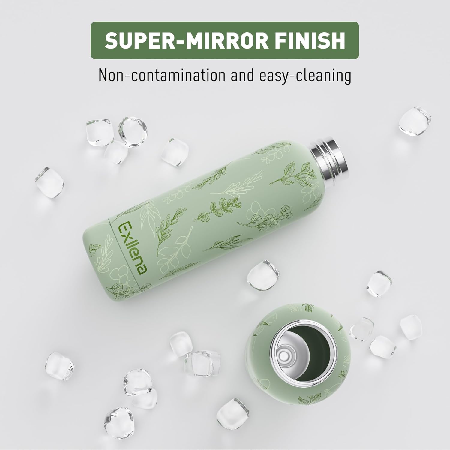 Thumbnail 4 de Exllena Insulated Water Bottle 500ml with Clip (Double Wall Vacuum Flask) – Floral