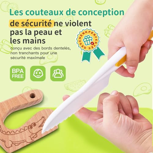 Detalle de Kit Couteaux Sécurité de Cuisine Enfants – EURYUNG, 17 Pièces Montessori