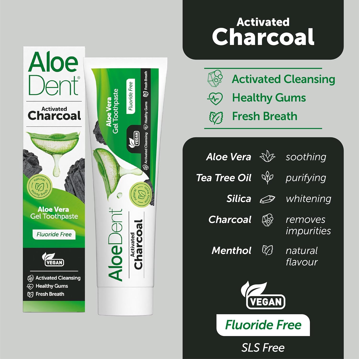 Thumbnail 2 de Aloe Dent AloeDent Charcoal Toothpaste, dentifrice