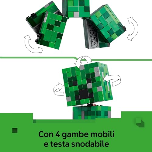 Detalle de LEGO Minecraft Creeper: Action Figure snodabile con scomparto segreto e TNT (21276)