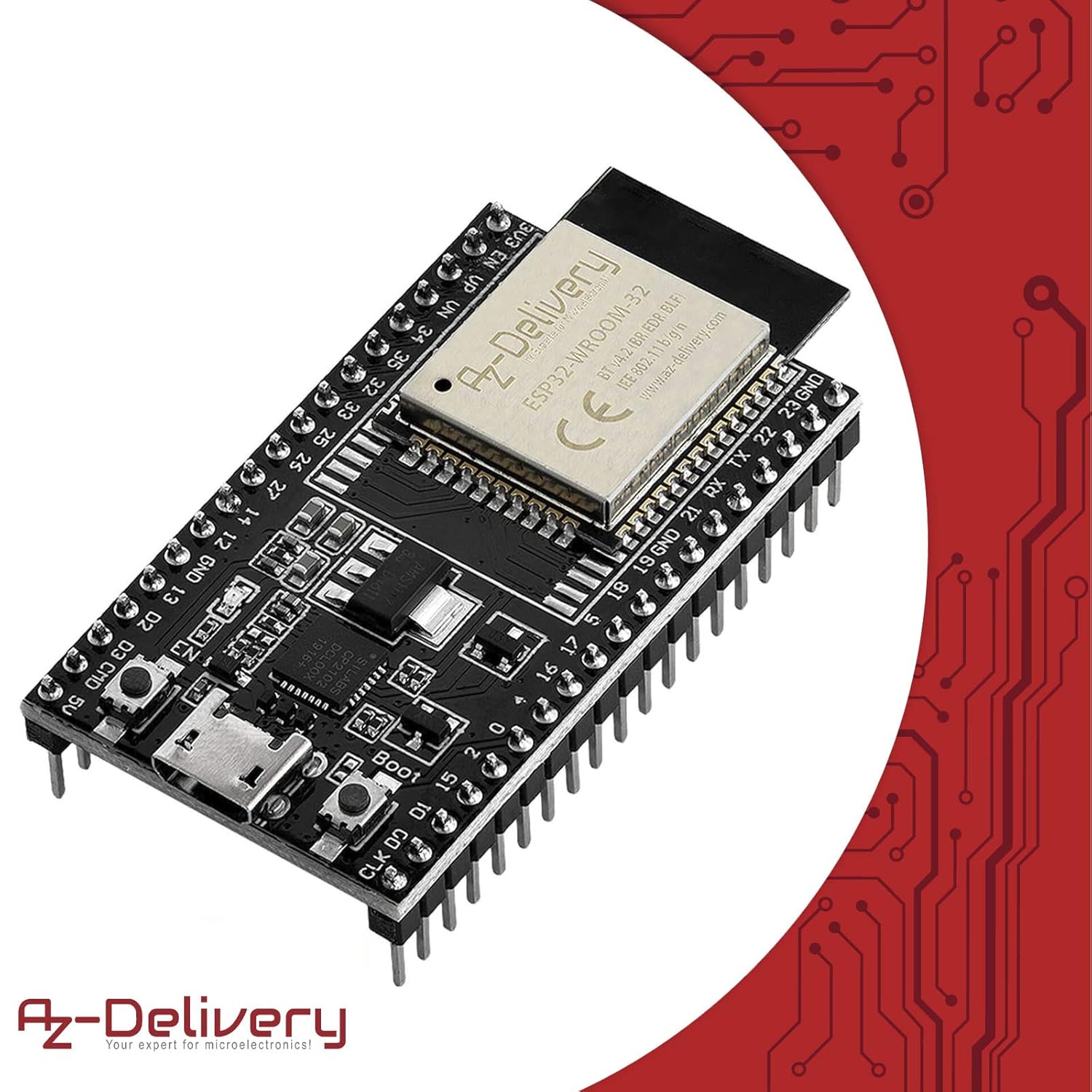 Detalle 2 de AZDelivery 3× ESP32 Dev Kit C V4 NodeMCU WLAN (inkl. E‑Book) – für Prototyping mit Arduino & Lua