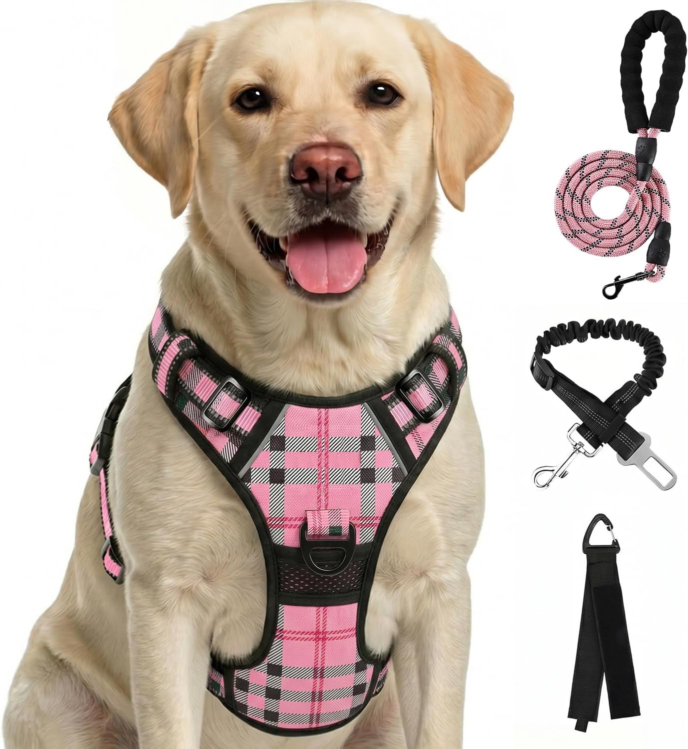 Detalle de FURRYFECTION XL Anti-Pull Dog Harness for Large Dogs: Reflective, Dual Handles and Front/Back Leash Clips