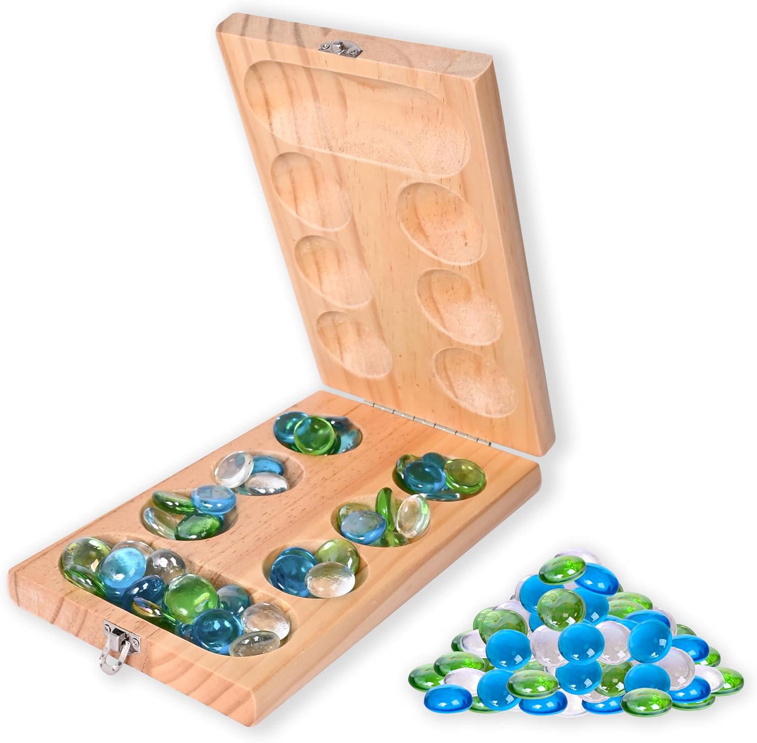 Detalle de Elbow Room Games Mancala Set, Wooden Board