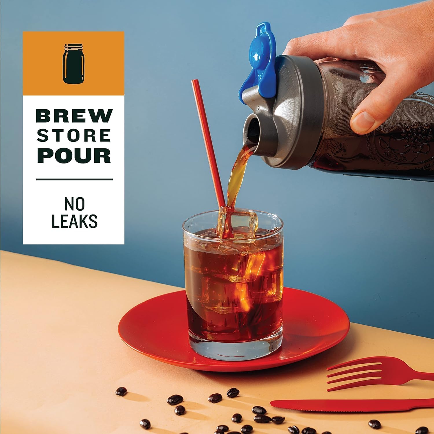 Thumbnail 5 de County Line Kitchen Glass Cold Brew Coffee Maker with Lid – 2 Quart (64 oz)