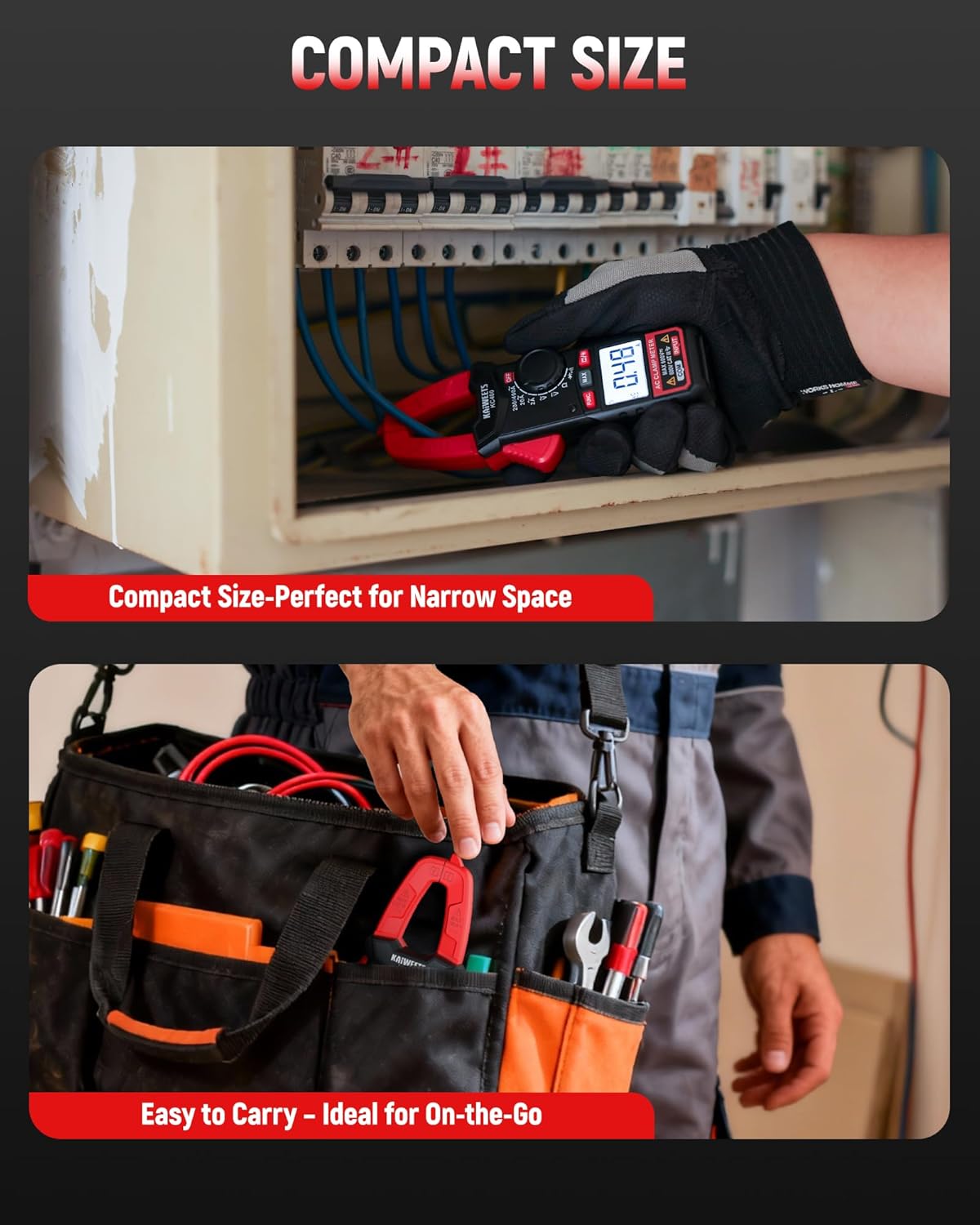 Thumbnail 3 de KAIWEETS KC400 Clamp Meter: 5-in-1 Digital Clamp with 400A, 600V, 2000 Counts