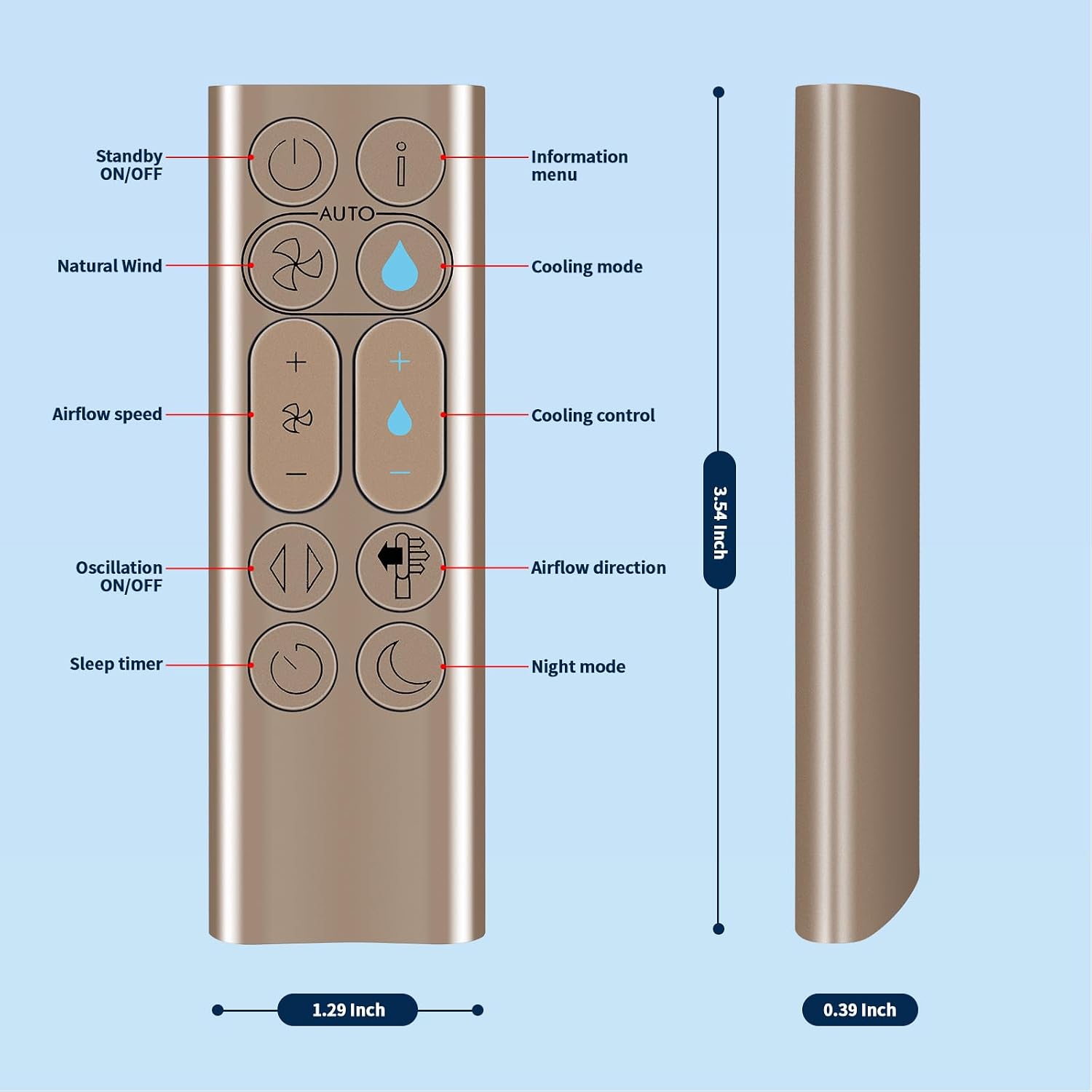 Detalle de TCNOUMT Replacement Remote for Dyson PH04 tower fan