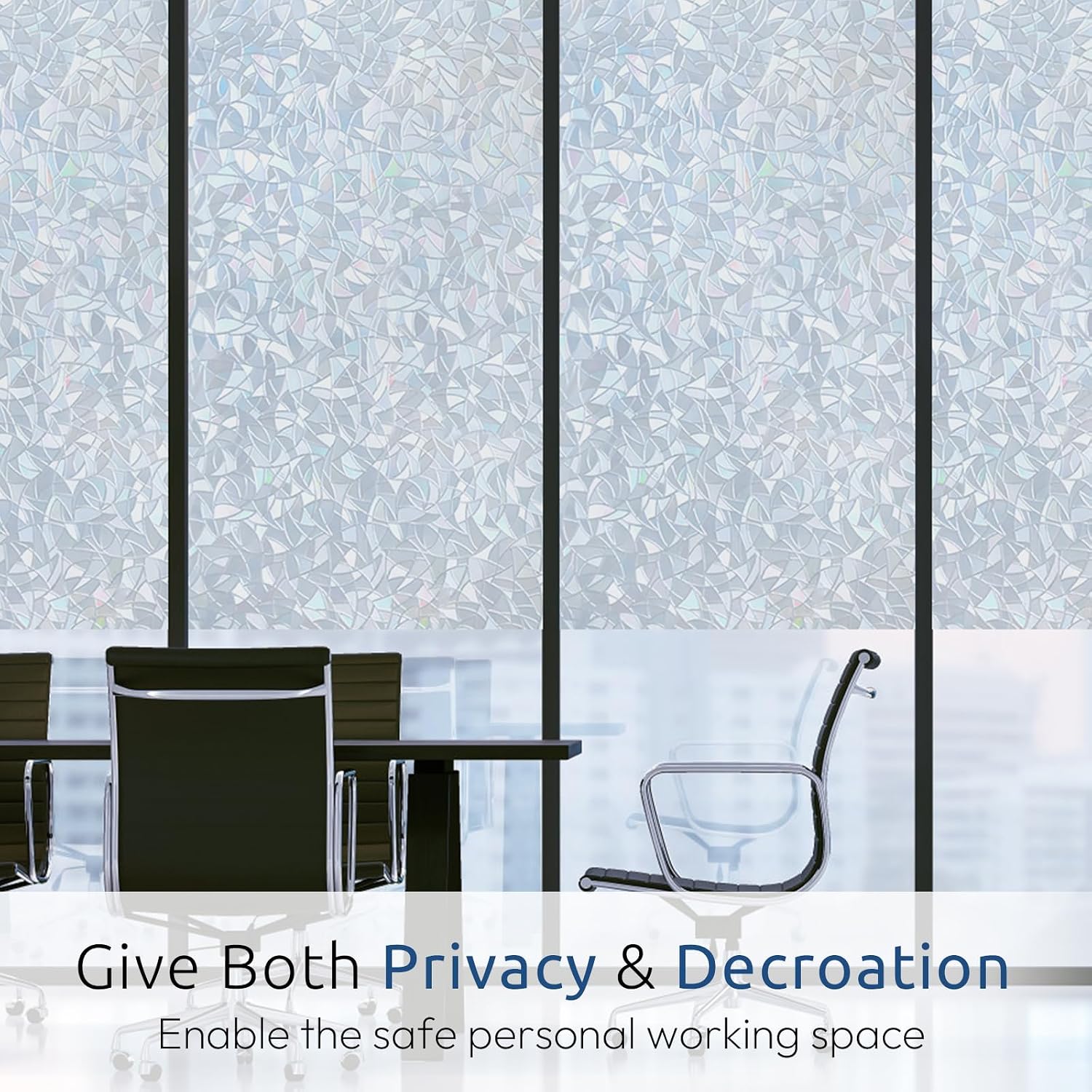 Thumbnail 6 de rabbitgoo A018SR-60-2 Rainbow Window Privacy Film, Silver Static Cling