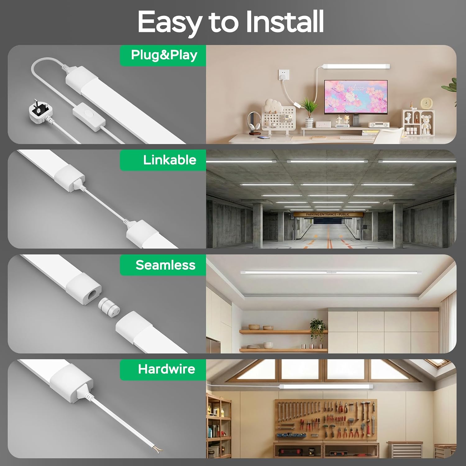 Thumbnail 2 de Plug in LED Batten Light 4ft 6500K