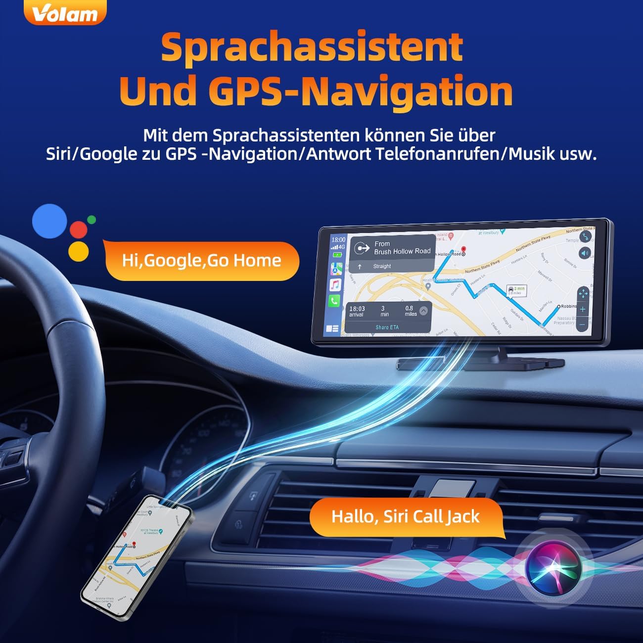Thumbnail 2 de Volam CarPlay Wireless 9.26 Schermo Auto