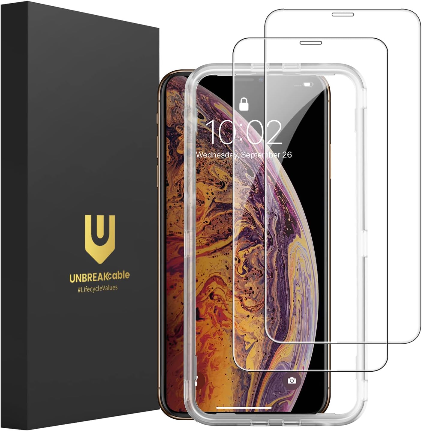 Detalle de UNBREAKcable Screen Protector for iPhone XS Max 2 Pack